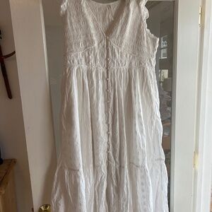 Anthropologie Somerset ruched cotton maxi dress